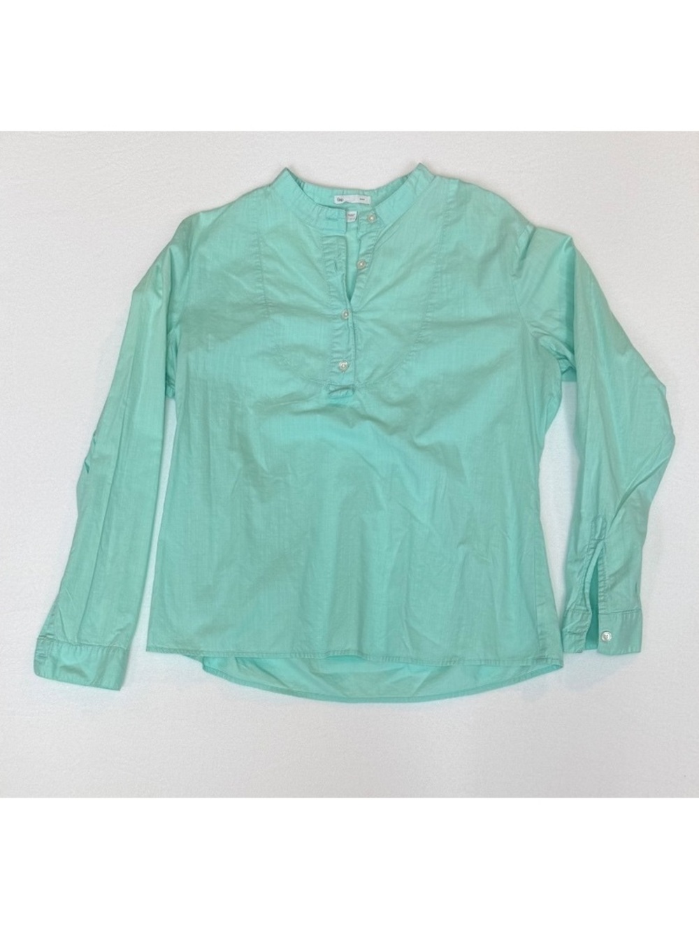Gap Women's Light Blue Cotton Button-Up Blouse Size L